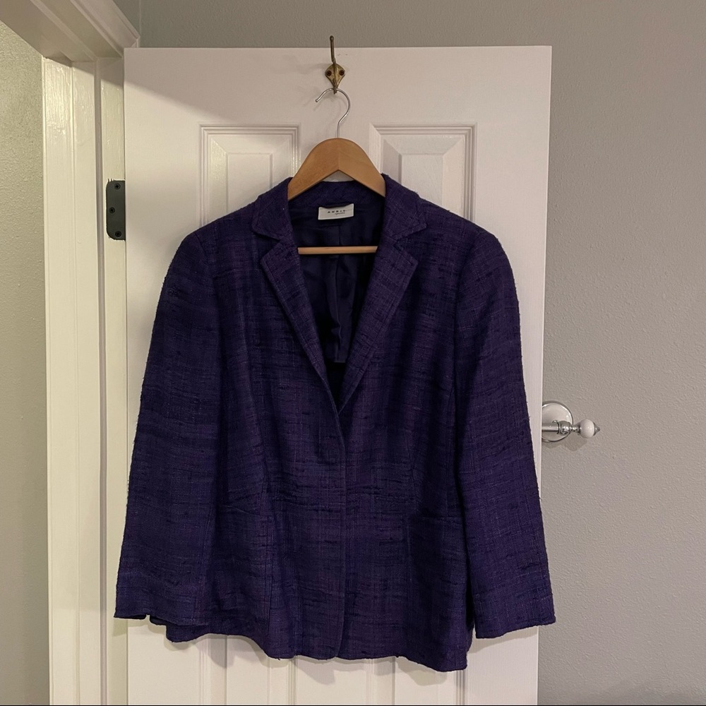 Akris Punto Purple Slub Knit Jacket 14